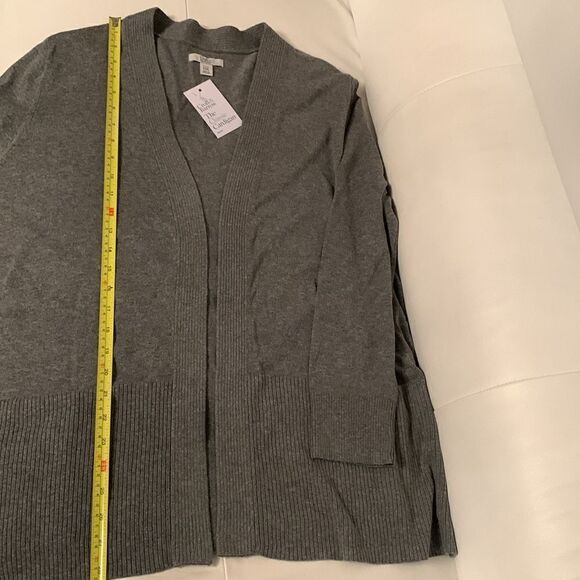 NWT Croft & Barrow Gray Cotton Blend Pockets Cardigan Open Front Size XXL P - Picture 7 of 11
